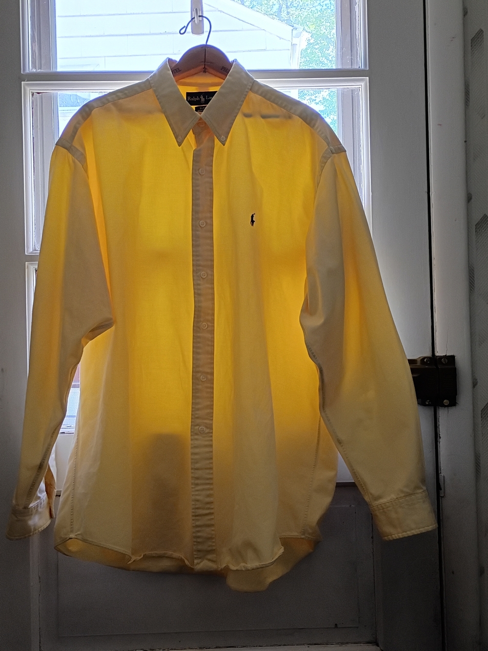 Ralph Lauren Oxford Blake Men's Size XL Button-down Light Yellow Cotton Casual
